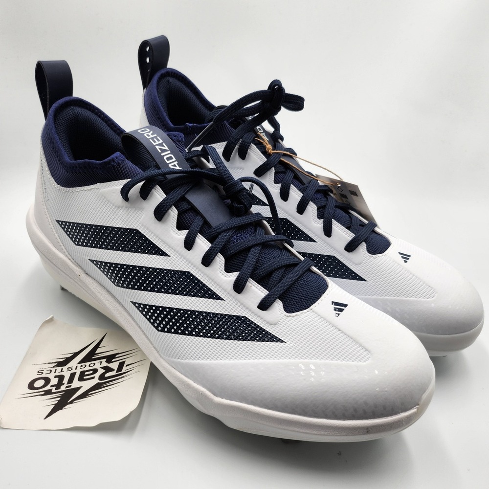 Mens Size 11 Adidas Baseball Cleats Adizero Impact 2.0 Cloud White Navy JH6735